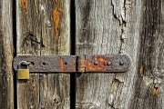 modern-lock-on-old-wood by terry-walters