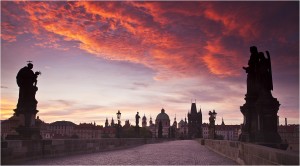 Dawn on Karluv Most, Prague by Anna Stowe